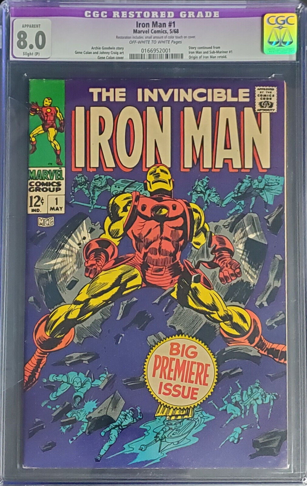 1968 MARVEL IRON MAN CGC 8.0 VF 1ST APPEARANCE OF IRON MAN & MORDIUS KEY RARE