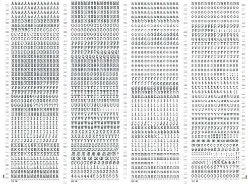 MECANORMA Transfer Lettering Sheet A3, Letraset, #483 BULLETIN TYPEWRITER 4.7mm - Picture 2 of 2