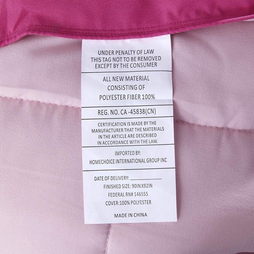 3pc Queen Size Comforter Set - All Season Reversible Down Full/Queen Pink - Picture 7 of 8