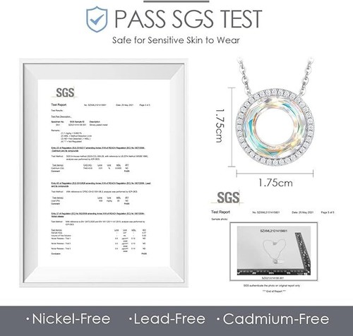 RRP £49 925 Argento Sterling Happy Ferris Collana Ruota Cristallo Austriaco REGALO - Foto 27 di 43