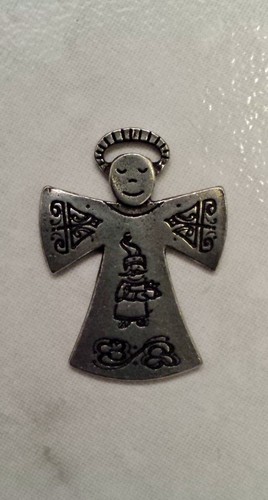 Metal Morphosis By Kaycee Binns Pewter Sterling Silver "Blessings" Angel Pendant - Picture 2 of 2
