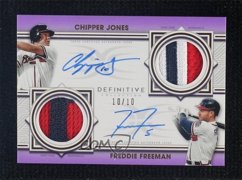 2022 Definitive Collection Purple /10 Chipper Jones Freddie Freeman Auto HOF