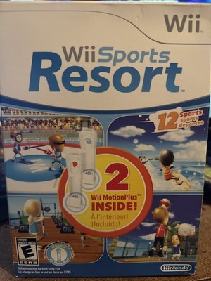 Nintendo Wii Sports Resort Big Box Variant 2 Motion Plus Adapters Complete CIB