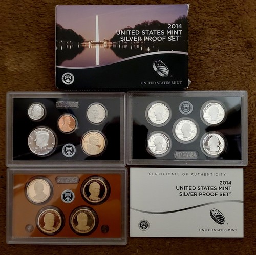 SEVEN US Mint SILVER Proof Sets 2010 2011 2013 2014 2015 2016 2017 OGP COA - Picture 5 of 8