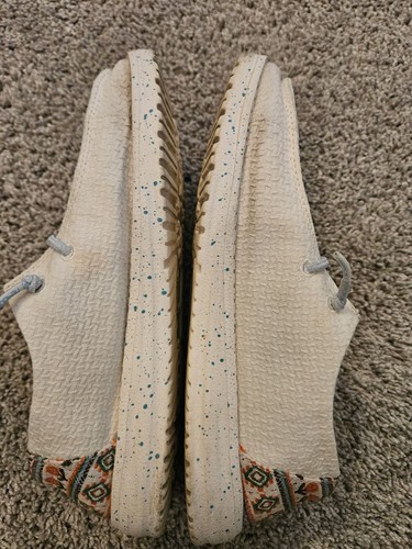 Hey Dude Womens White Aztec Slip-On Shoes Size 6 Loafers - Picture 7 of 13