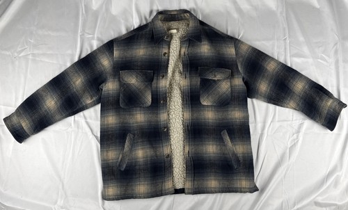 Ralph Eton Sherpa gefütterte Flanell Jacke Herren XL VNTG Stepp gefütterte Ärmel SELTENER FUND - Bild 1 von 11