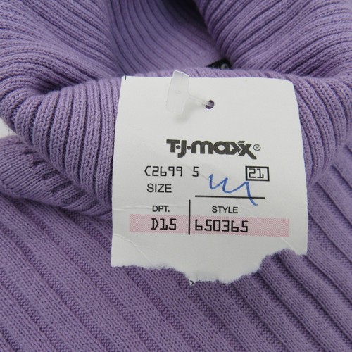 Express Womens Turtleneck Ribbed Knit Cotton Sweater Medium Purple NWT - Picture 4 of 7