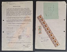1962 Sarawak Memorandum of Charge ties 12 Stamps cd Registar of Lands+Surveys
