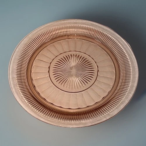 VTG Coronation Pink Depression Glass Dinner Plate 8.5” Round