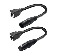 XLR to RJ45 Adapter Cable 2 Pack 3-Pin Male Female for DMX Lighting