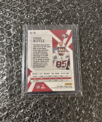 George Kittle #84 Panini Phoenix 2020 San Francisco 49ers Red Refractor 140/299 - Bild 2 von 2