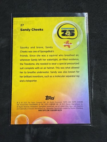 2025 Topps Chrome SpongeBob #27 Sandy Cheeks Base Card - Bild 2 von 2