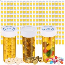 200 Pieces Empty Medicine Pill Bottles with Child Resistant Caps 6 Dram Plast...