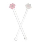 2 Pcs Glass Cocktail Stirrers Skewers for Drinks Cute Coffee Sticks