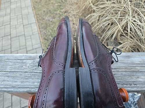 Allen Edmonds Sanford Burgundy Medallion Cap Toe Dress Shoes Mens 10 D, LOT B - Picture 18 of 23