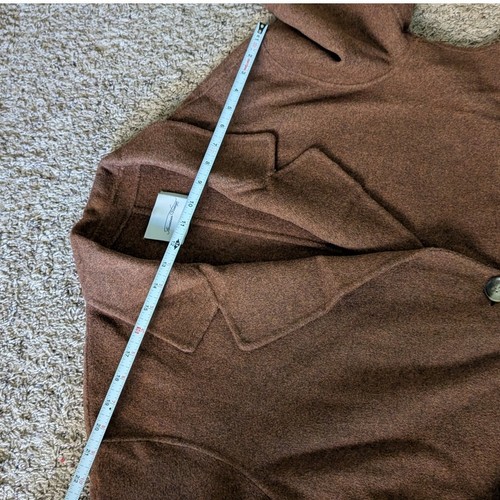 American Vintage Brown Dadoulove Wool Blend Single-breasred Long Coat, size S - Picture 5 of 7
