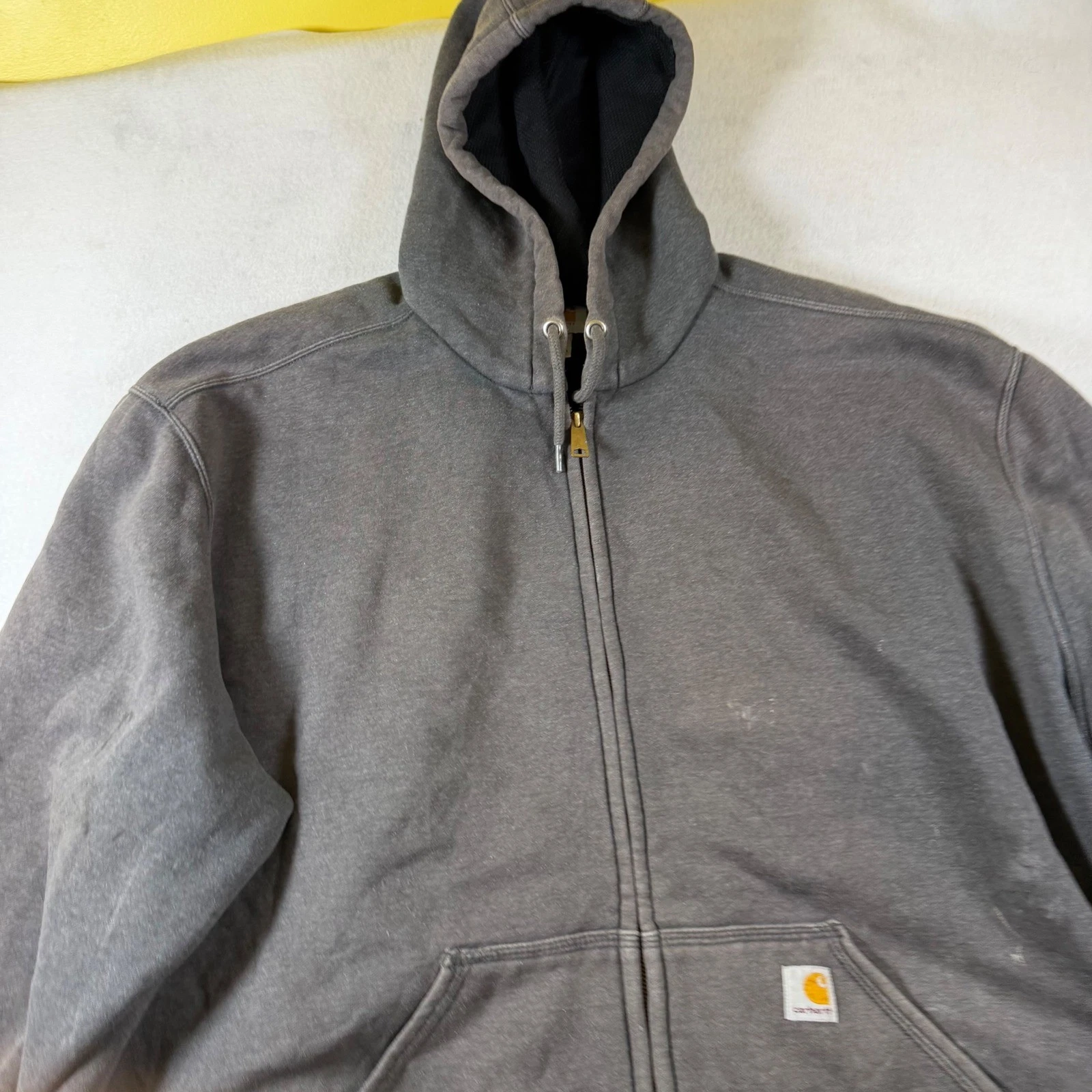 Carhartt Mens 4XL Charcoal Gray Thermal Lined Full Zip Hoodie Workwear Jacket