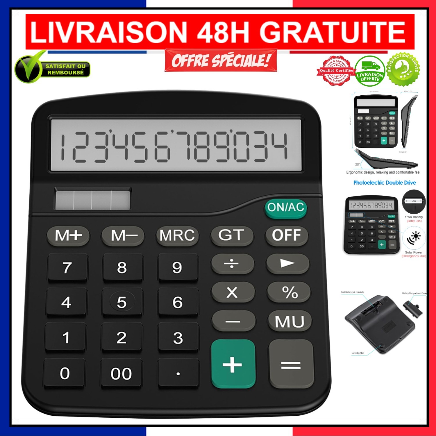 Calculatrice de table Helect H1001 pour l'organisation du budget familial et révisions scolaires