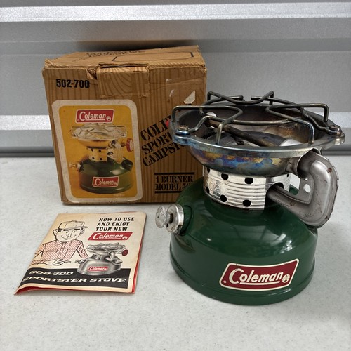 Vintage 1984 Coleman 502-700 Single Burner Camp Gas Stove Lightly Used