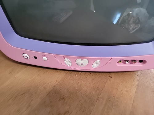 Rare! Vintage Disney Princess Pink 13” CRT Retro TV Tested W/ Remote DT1350-P - Picture 10 of 16