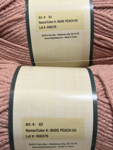 Yarn Bee Breathe Deep Yarn Set of 2 NUDE PEACH 100% Polyester 10.5oz ea. - Picture 7 of 9