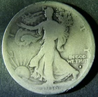 1916 S obverse mint mark 50c Walking Liberty Half Dollar has rim dings