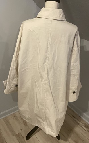 Gabardina Zara de gran tamaño para mujer talla M/L marfil forrado bolsillos algodón de gran tamaño - Imagen 6 de 11