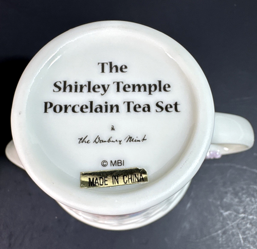 Danbury Mint Shirley Temple Porcelain Creamer & Sugar Bowl w Lid Gold Trim Roses - Picture 10 of 18