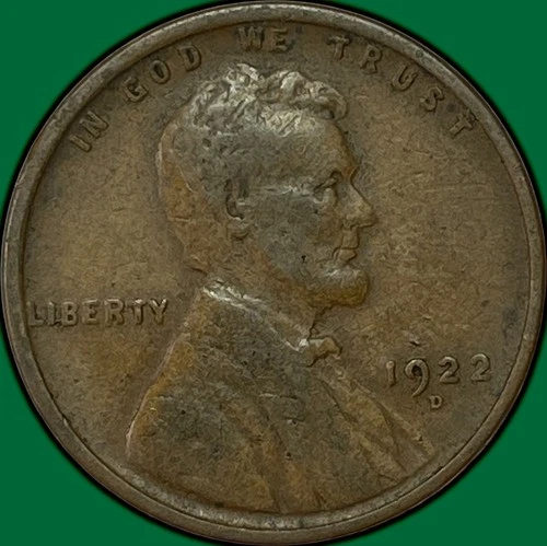 1922-D Lincoln Wheat Cent Very Fine VF Coin #34862