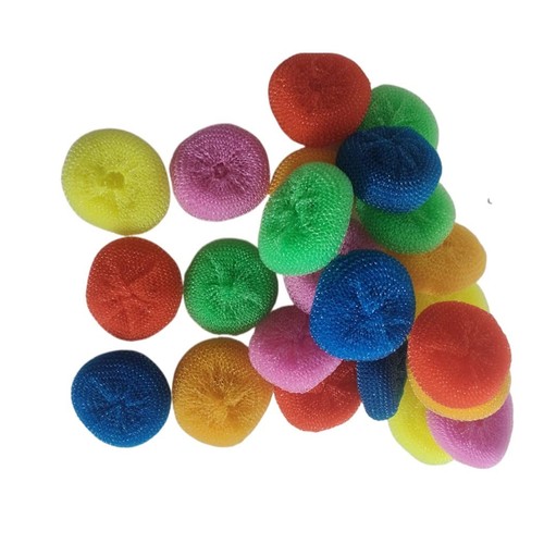 Plastic Dish Scrubbers for Dishes, Nylon Pot Round Scrubber Scouring Pad, Col...