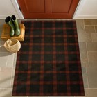 3x5 Buffalo Plaid Outdoor Rug - Front Door Mat Indoor Entrance, Non Slip Wash...