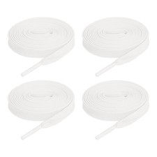 2 Pairs Flat Shoe Laces 2/5" x 63" Polyester Sneaker Shoestring, White