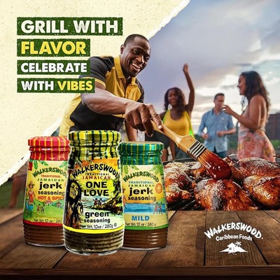 Jamaican Jerk Seasoning Hot & Spicy, Mild & Green Walkerswood