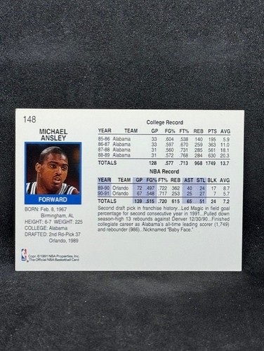 Aros #148 1991-92 Michael Ansley - Imagen 2 de 2