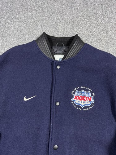 Vintage Nike Wool Letterman Jacket NFL Super Bowl XXXIV Size XL made in Canada - Picture 3 of 15