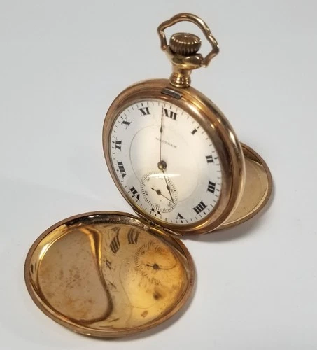 Antique 1918 Waltham mens pocket watch gold filled repair restore parts or scrap