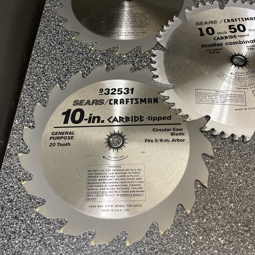 Vintage Sears/Craftsman 10 Zoll 20,40,50 Zähne hartmetallbestückte Klingen Lot 5 NEU - Bild 4 von 7