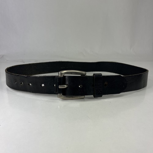 Worn Black Leather Work Belt - Men's Size 33 - Picture 2 of 7