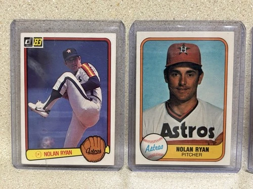 OLD Nolan Ryan Baseball Card LOT: 1981 Fleer, 1983 Donruss, Score, Upper Deck