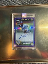 2024 Topps Chrome Update Series - Autos Junior Caminero  Purple Refractor /250