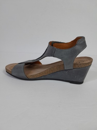 Taos Sheila 2 graue Keilsandalen italienisches Leder Damengröße 8 –8,5/39 - Bild 4 von 13