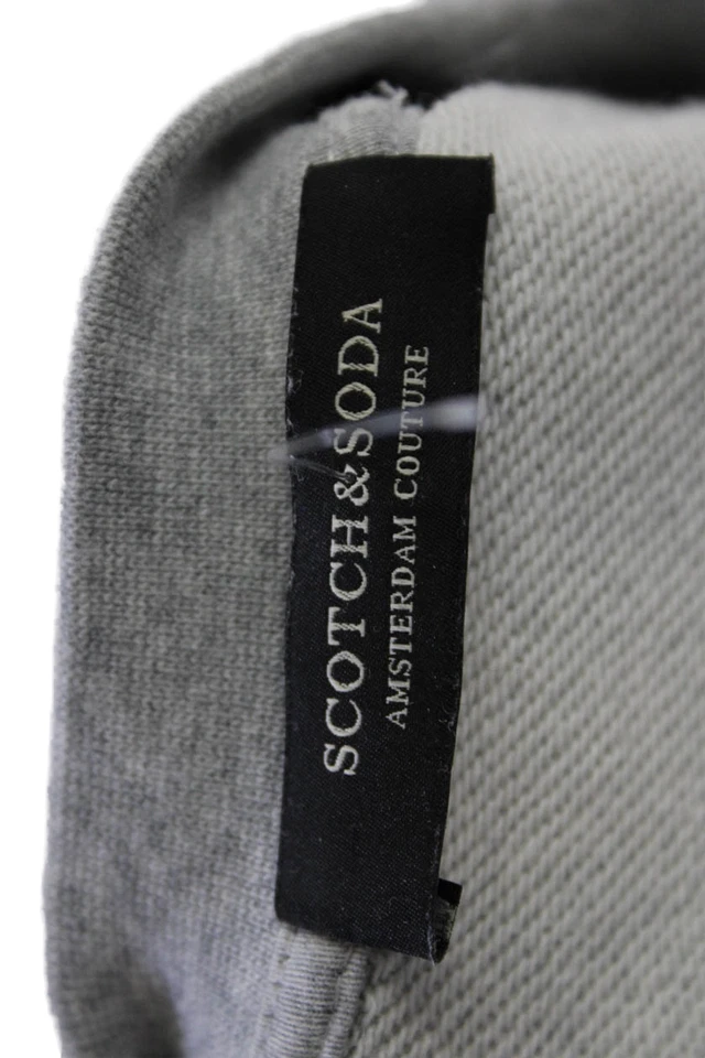 Estampa gráfica feminina de algodão Scotch & Soda gola redonda cinza tamanho M - Imagem 4 de 4