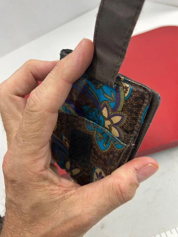 Vera Bradley Muñequera Cartera Mujer Cremallera Identificación Monedero Bolso sin asas Paisley Floral Foto 2 de 4