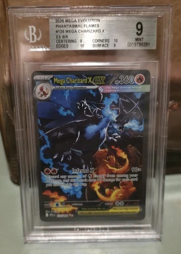 Mega Charizard X ex - 125/094 - ME02: Phantasmal Flames (PFL) Beckett BGS 9