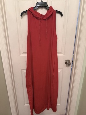 Sleeveless Hooded Red Maxi Dress