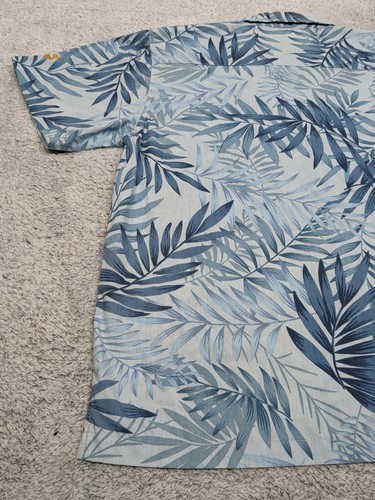 Blue Generation Hawaiian Shirt Palm Flower Floral Print Mens Large NWT - Picture 10 of 13