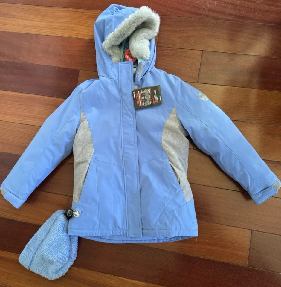 NUEVO CON ETIQUETAS GERRY Juvenil~Niñas 3 en 1 Sistemas Chaqueta Cielo y Chaleco Gris~Sombrero~Abrigo Talla L 14/16 Foto 2 de 4