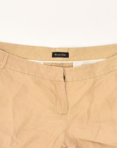 MASSIMO DUTTI Womens Tapered Chino Trousers W34 L25 Beige Linen AE28 - Picture 3 of 3