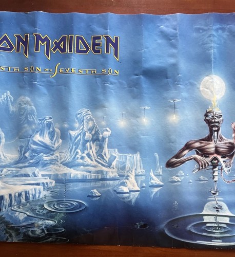 Vintage Orig 1988 Iron Maiden Seventh Son of a Seventh Son Rock Band Poster 22X34 - Bild 3 von 19