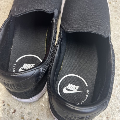 Nike Court Legacy Slip-On Black White Women's Casual Shoes Size 10 New Sneakers - Picture 6 of 10